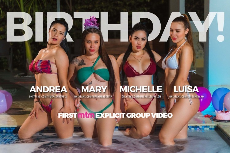 Luisa Henano Andrea Restrepo Mary Mendez and Michelle Romanis OnlyFans Birthday Party video